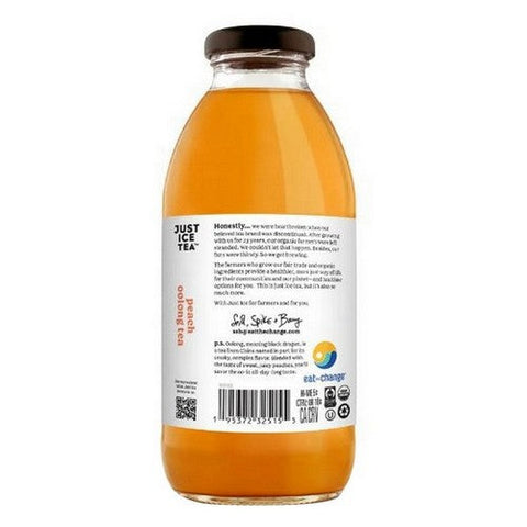 Just Ice Tea, Organic Peach Oolong Tea, 16 Oz(Case Of 12) Just Ice Tea