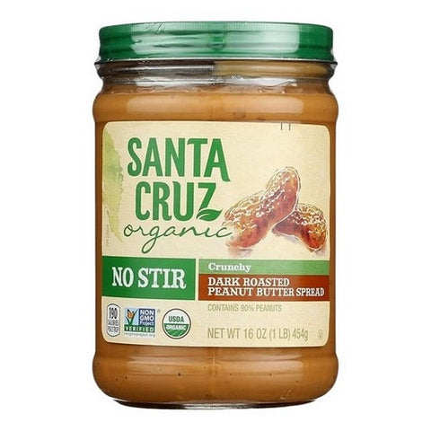 Santa Cruz, Organic Peanut Butter Dark Crunchy, 16 Oz(Case of 12)