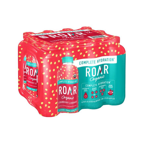 Roar Beverages, Lemonade Beverage Strawberry, 18 Oz(Case Of 12)