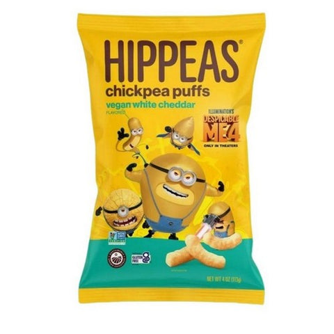 Hippeas, Organic Chickpea Puffs Vegan White Cheddar, 4 Oz(Case Of 12)