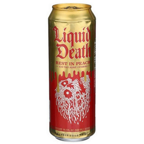 Liquid Death, Rest in Peach Tea, 19.2 Oz(Case Of 12)