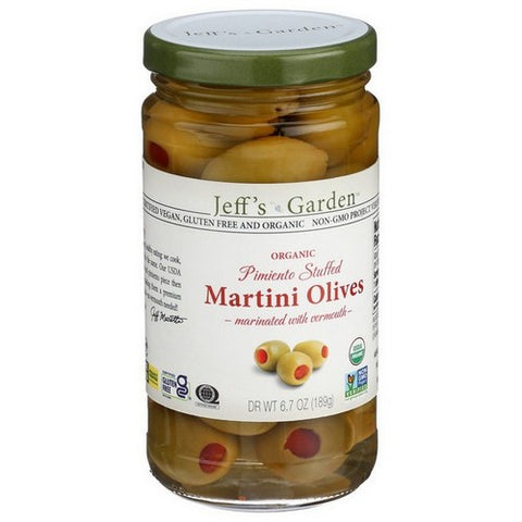 Jeff's GardenPatak, Organic Pimiento Stuffed Martini Olives, 12 Oz(Case Of 6)
