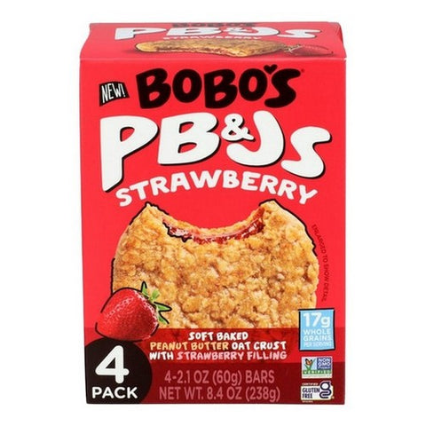 Bobo's Oat Bars, PB&JS Strawberry Oat Bars, 8.4 Oz(Case Of 6)