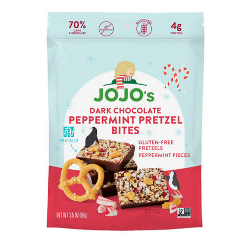 Jojos Chocolate, Pretzel Bites Chocolate Peppermint, 3.5 Oz(Case Of 6) Jojos Chocolate