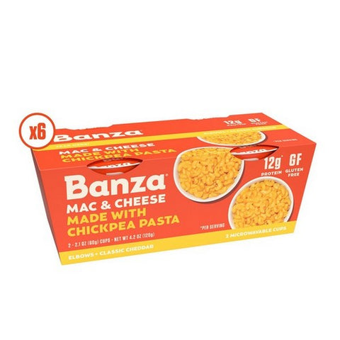 Banza, Microwaveable Mac Elbows And Cheddar, 4.02 Oz(Case Of 6)