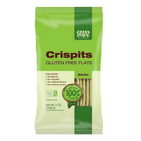 Paskesz, Crispits Gluten Free Garlic Flats, 5 Oz (Case Of 12)