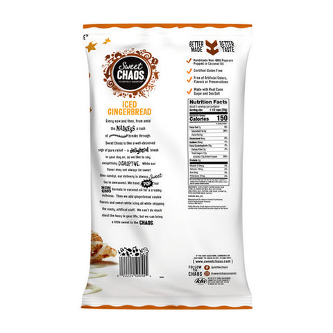 Sweet Chaos, Iced Gingerbread Kettle Popcorn, 5.5 Oz (Case Of 12)