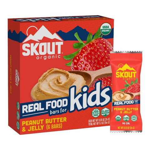 Skout, Peanut Butter And Jelly Real Food Bars For Kids, 5.1 Oz (Case Of 6)