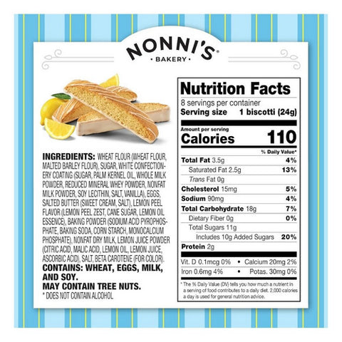 Nonnis, Limoncello Biscotti Italian Cookies, 6.88 Oz (Case Of 6)