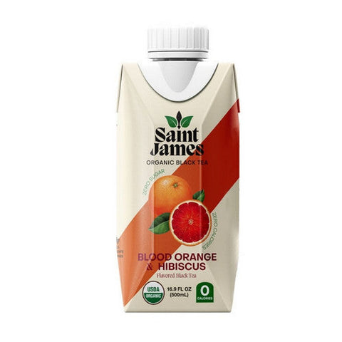 Saint James Brands Llc, Organic Black Tea Blood Orange And Hibiscus, 16.9 Oz (Case Of 12) Saint James Brands Llc