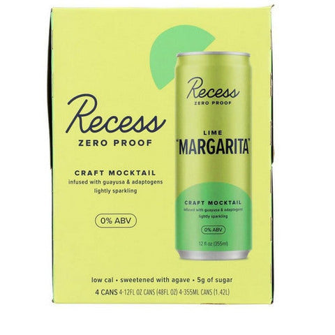 Recess, Lime Margarita Craft Mocktail, 4 PK (Case Of 6) Recess