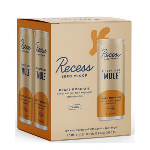 Recess, Ginger Lime Mule Craft Mocktail, 4 PK (Case Of 6) Recess