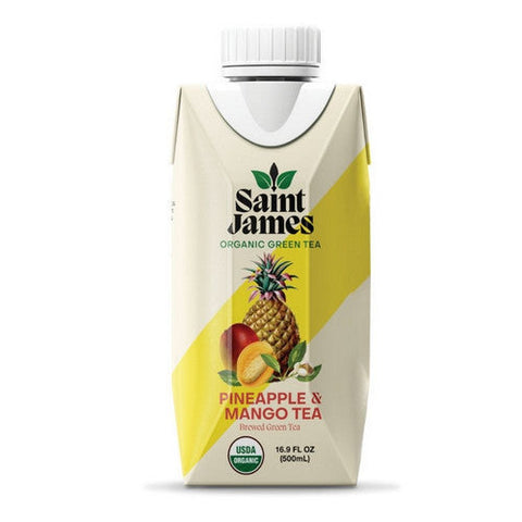 Saint James Brands Llc, Organic Green Tea Pineapple And Mango, 16.9 Oz (Case Of 12) Saint James Brands Llc