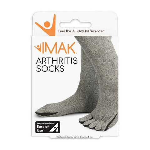 Brownmed, Arthritis Socks Calf High Small Gray Closed Toe, 1 Count Brownmed