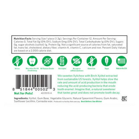 Xylichew, Spearmint Gum, 12 Count(Case Of 24)