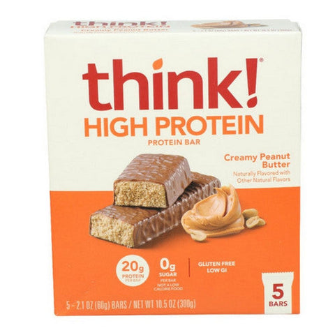 Think Thin, High Protein Creamy Peanut Butter Bars, 10.5 Oz(Case Of 6) Think Thin