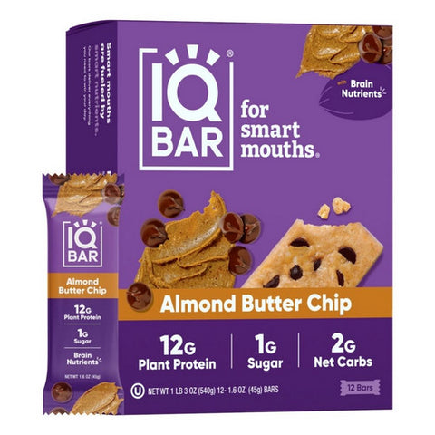 IQ Bar, Almond Butter Chip Bar, 1.6 Oz(Case Of 12)