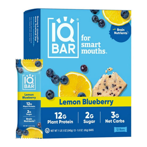 IQ Bar, Lemon Blueberry Bar, 1.6 Oz(Case Of 12)