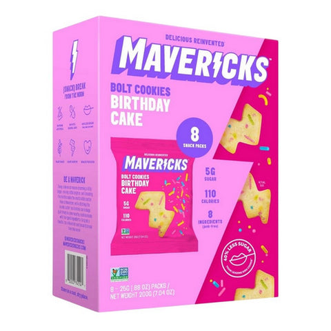 Mavericks, Birthday Cake Snacks, 7.04 Oz(Case Of 6)