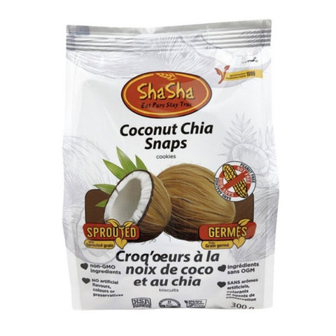 Shasha, Coconut Chia Snaps Cookies, 8.8 Oz(Case Of 12)