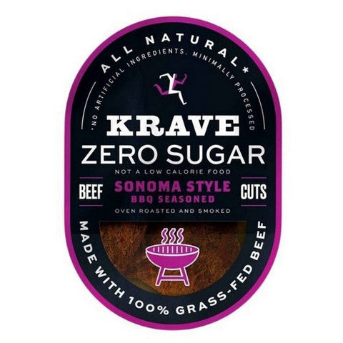 Krave, Zero Sugar Beef Cuts Sonoma Style BBQ, 2.1 Oz(Case Of 8) Krave