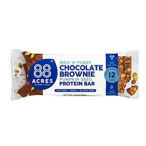 88 Acres, Dark Chocolate Brownie Protein Bar, 1.9 Oz(Case Of 9) 88 Acres