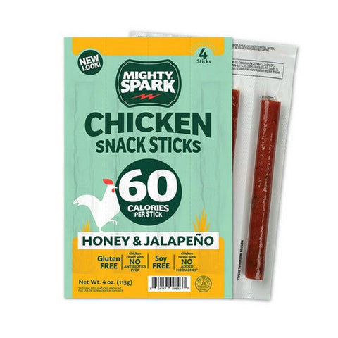 Mighty Spark, Honey And Jalapeno Chicken Snack Stick, 4 Oz(Case Of 8) Mighty Spark