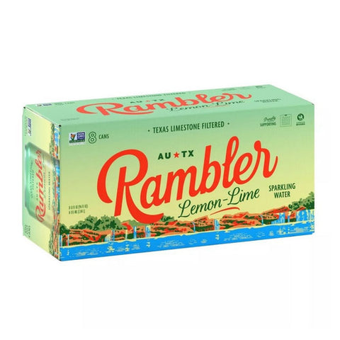 Rambler, Lemon Lime Sparkling Water, 96 Oz(Case Of 3)