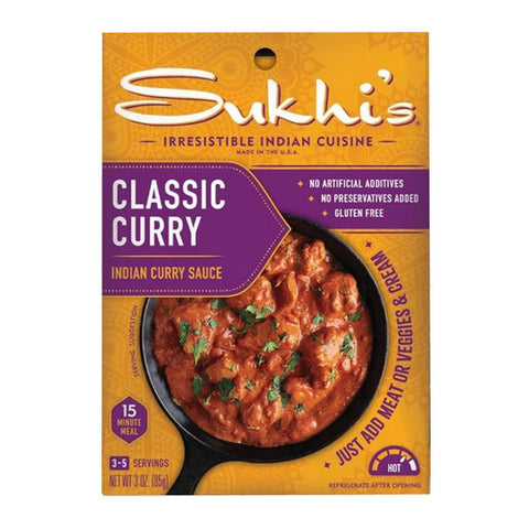 Sukhis, Curry Classic Sauce, 3 Oz(Case Of 6)
