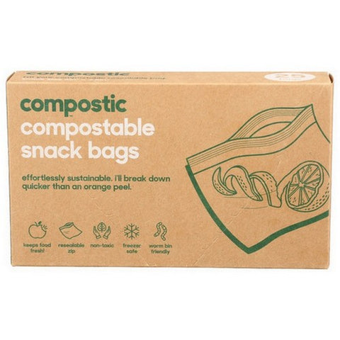 Compostic, Compostable Snack Bags, 25 Count(Case Of 12)