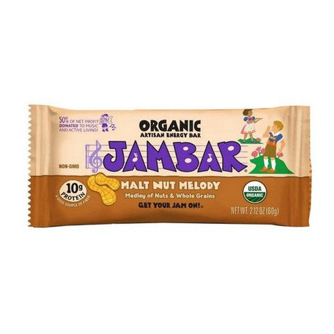 Jambar, Organic Malt Nut Melody Bar, 2.12 Oz(Case Of 12) Jambar
