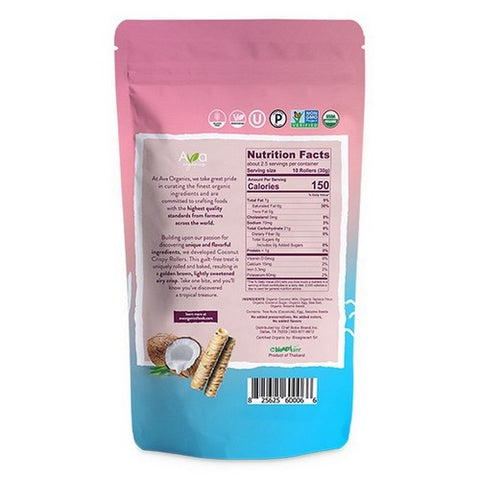 Ava Organics, Orginal Coconut Crispy Rollers, 2.8 Oz(Case Of 8)