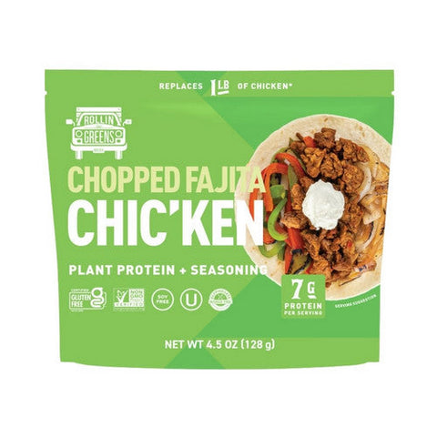 Rollingreens, Chopped Fajita Plant Based Chicken, 4.5 Oz(Case Of 12) Rollingreens