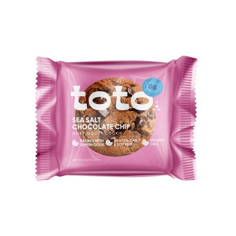 Toto Foods, Sea Salt Chocolate Chip Cookie, 2.5 Oz(Case Of 10) Toto Foods