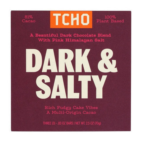 Tcho, Dark And Salty Chocolate Bar, 2.5 Oz(Case Of 10) Tcho