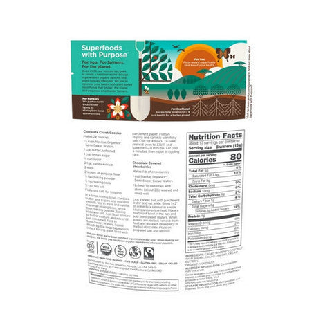 Navitas Organics, Organic Semi Sweet Cacao Wafers, 8 Oz(Case Of 6) Navitas Organics