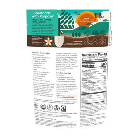 Navitas Organics, Organic Cacao Wafers Bittersweet, 8 Oz(Case Of 6) Navitas Organics