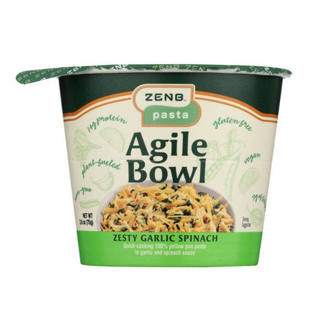 Zenb, Zesty Garlic Spinach Pasta Agile Bowl, 2.6 Oz(Case Of 12)