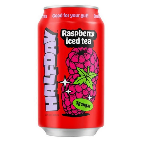 Halfday, Tea Prebiotic Raspberry Iced, 12 Oz(Case Of 12)