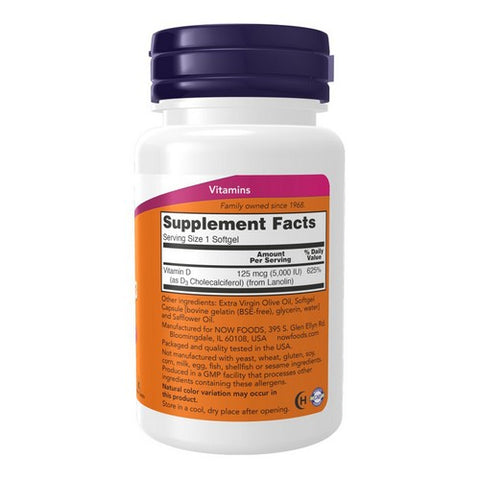 Now Foods, Vitamin D-3 5,000 IU, 30 Softgels