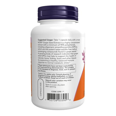 Now Foods, Grape Seed Extract, 500 mg, 90 VegCaps