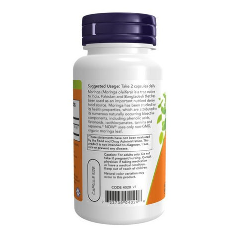 Now Foods, Organic Moringa, 400 Mg, 90 VegCaps