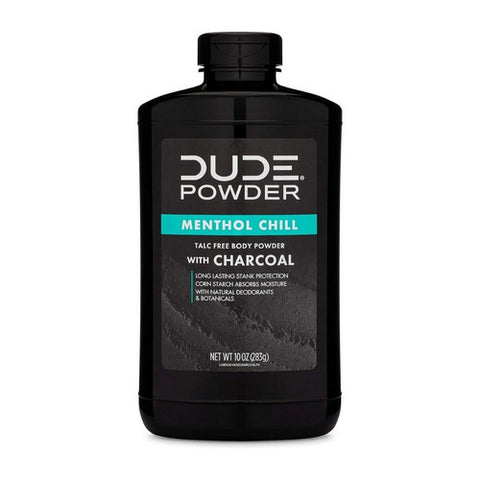 Dude Wipes, Body Powder Menthol Chill With Charcoal Bottle, 10 Oz