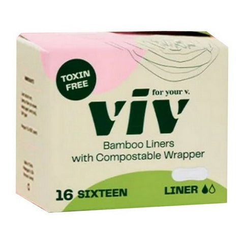 Viv For Your V, Bamboo Liners with Compostable Wrapper, 16 Count