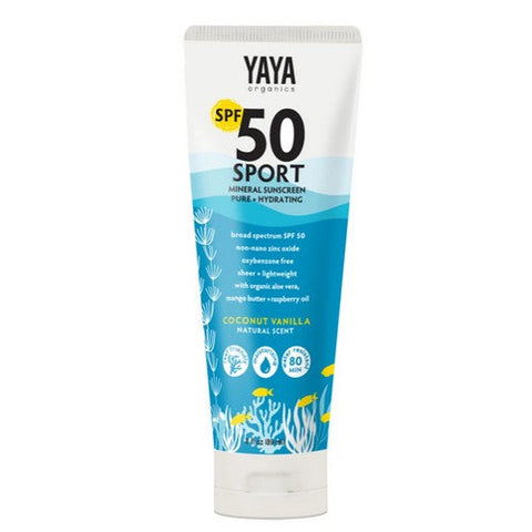 Yaya Organics, Sport Mineral Sunscreen Lotion Coconut Vanilla SPF 50, 3 Oz Yaya Organics