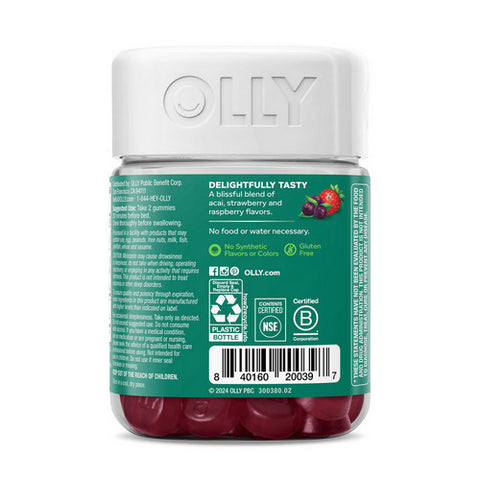 Olly, Muscle Recovery Sleep Berry Rested, 40 Gummies