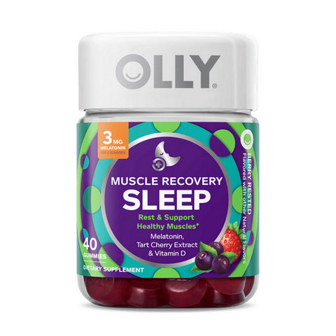 Olly, Muscle Recovery Sleep Berry Rested, 40 Gummies