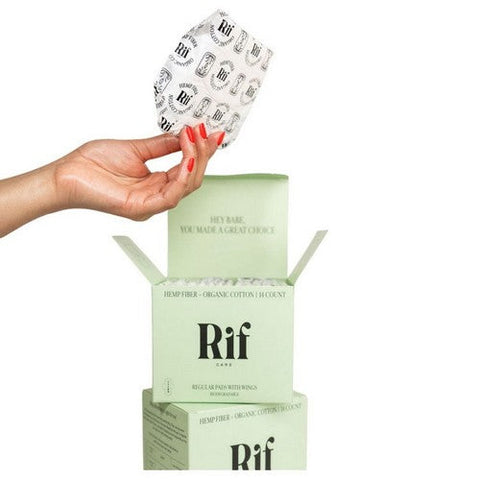 Rif Care, Organic Pads With Wings Regular, 14 Count Rif Care