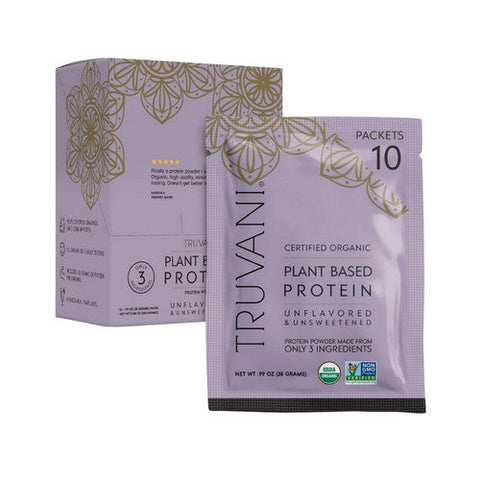 Truvani, Organic Plant Based Protein Powder Unflavored, .99 Oz (Pack Of 10) Truvani