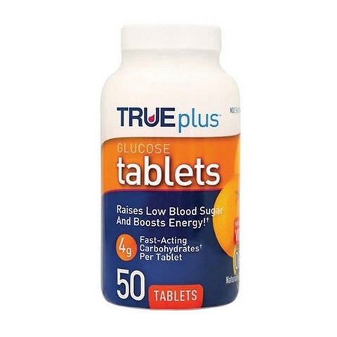 True Plus Lancet, Glucose Tablets Orange, 50 Tabs